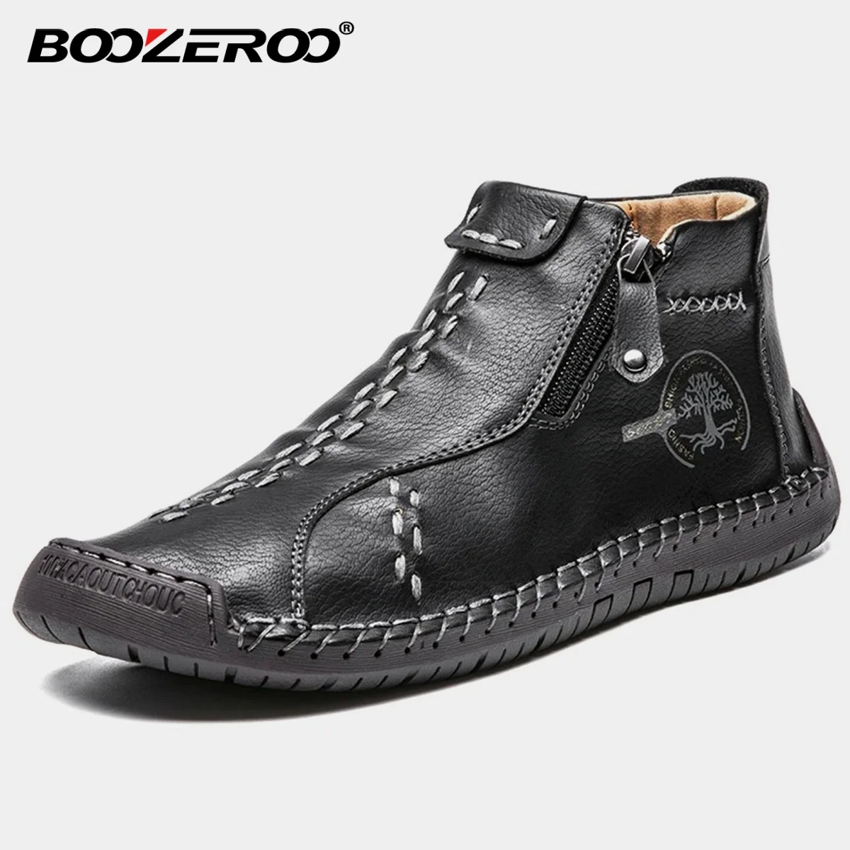 

BOOZEROO Fashion Men Loafers Outdoor Waterproof Non-slip Soft Shoes Comfortable Flats