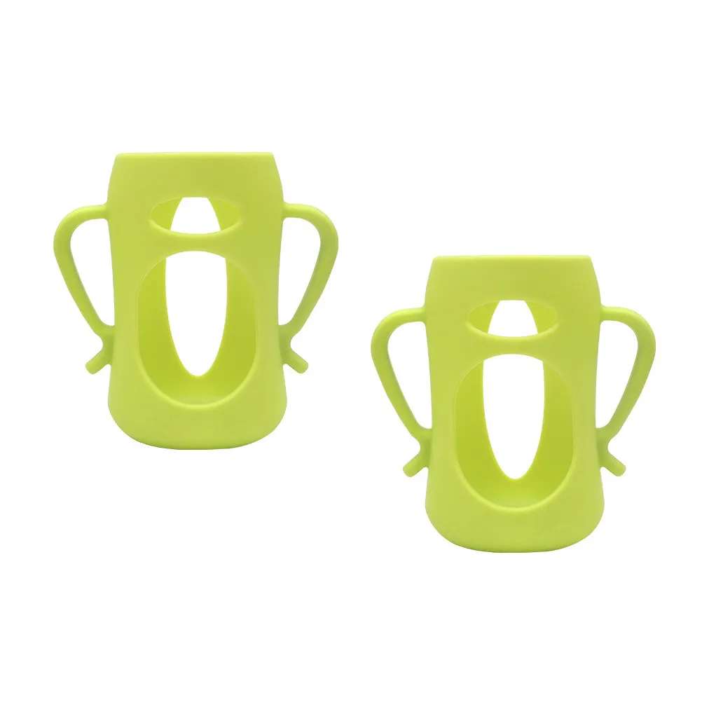 

2Pcs Silicone Protective Covers for Baby Milk Bottles Drop Resistant Anti-Scald Feeding Bottle Sleeve Infant Bottle Case