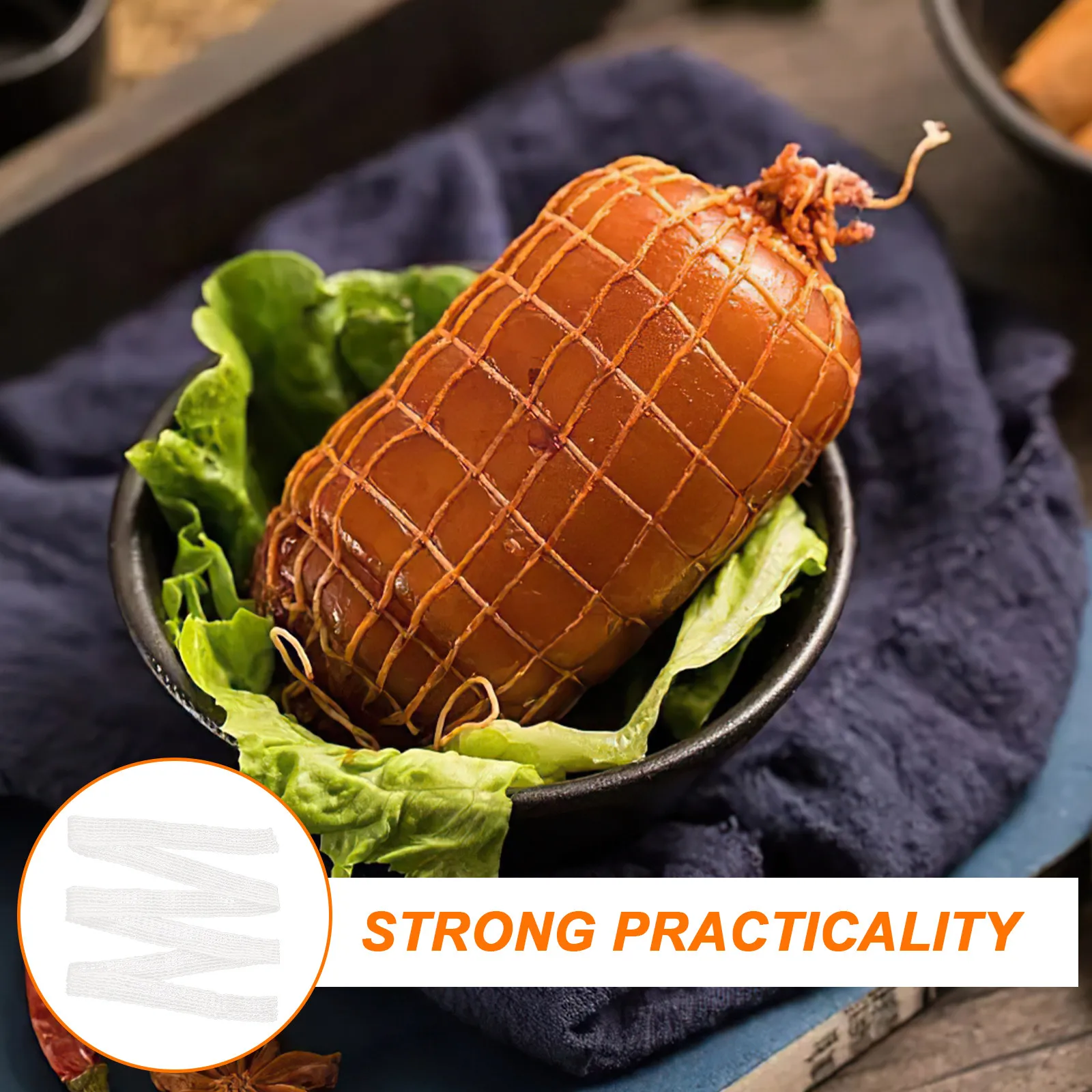 4Sets Meat Netting Roll High-Quality Cotton Thread for Trussing Sausage Ham Pork Feet Food Packaging Kitchen Supplies Net Bag