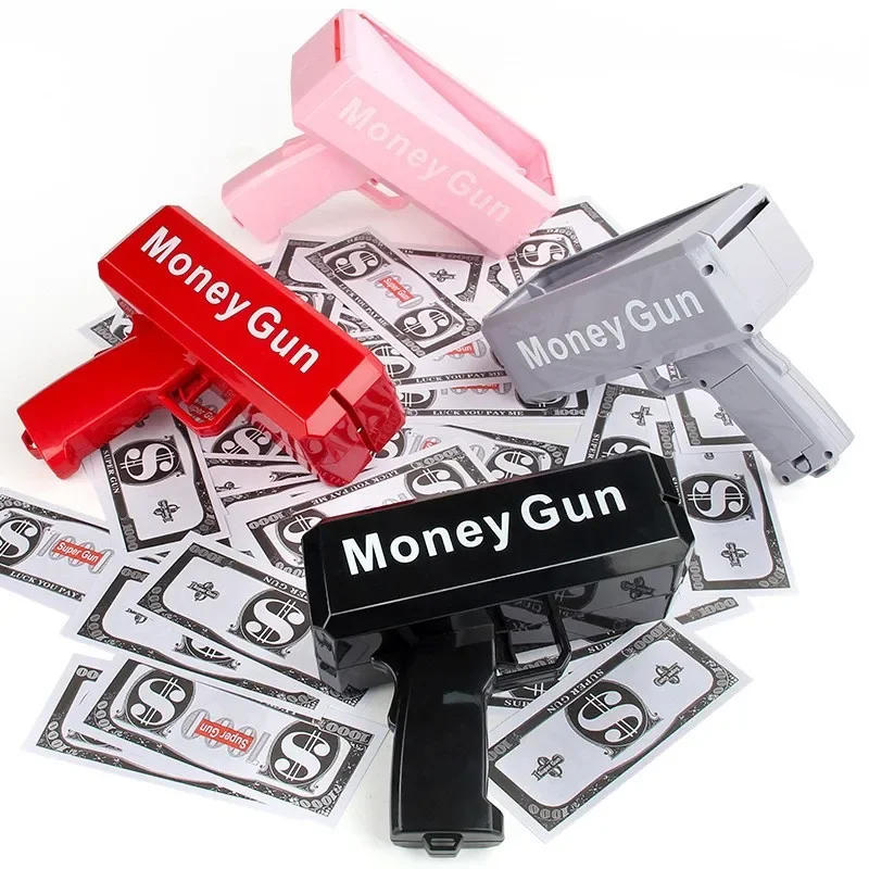 100 Stuks Cash Kanon Bankbiljet Super Geld Gun Shooter Speelgoed Voor Party Game Bruiloft Verjaardagsfeest Kerst