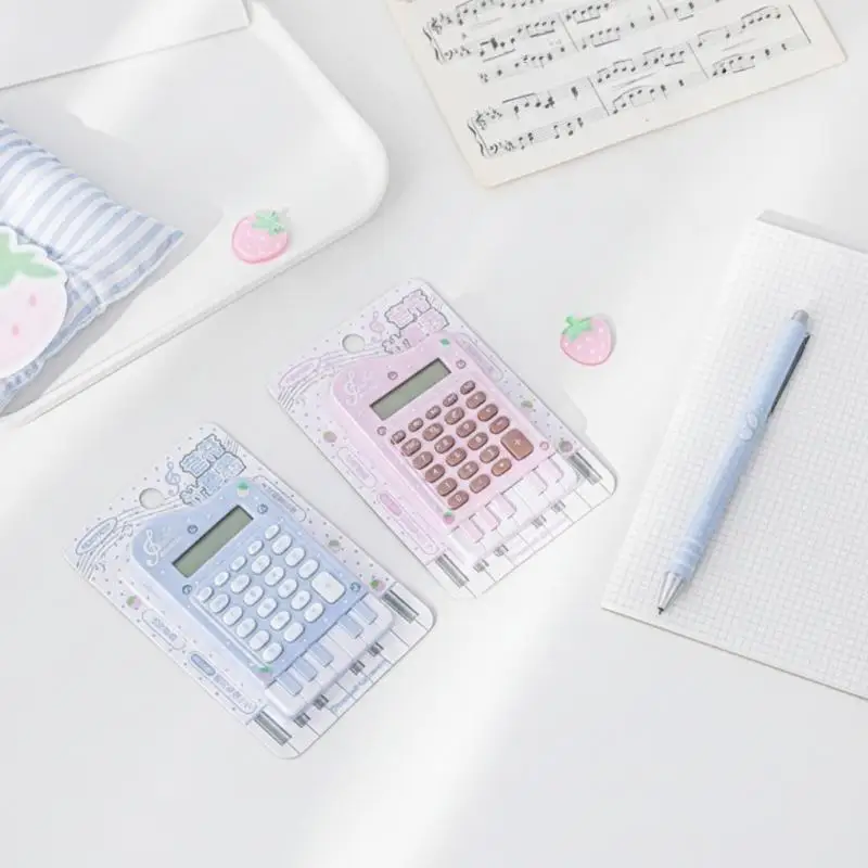 Cute Piano‑Shaped Mini Pocket Calculator, 8‑Digit Portable Handheld Calculator Stationery for Students, Home & Office Daily Use