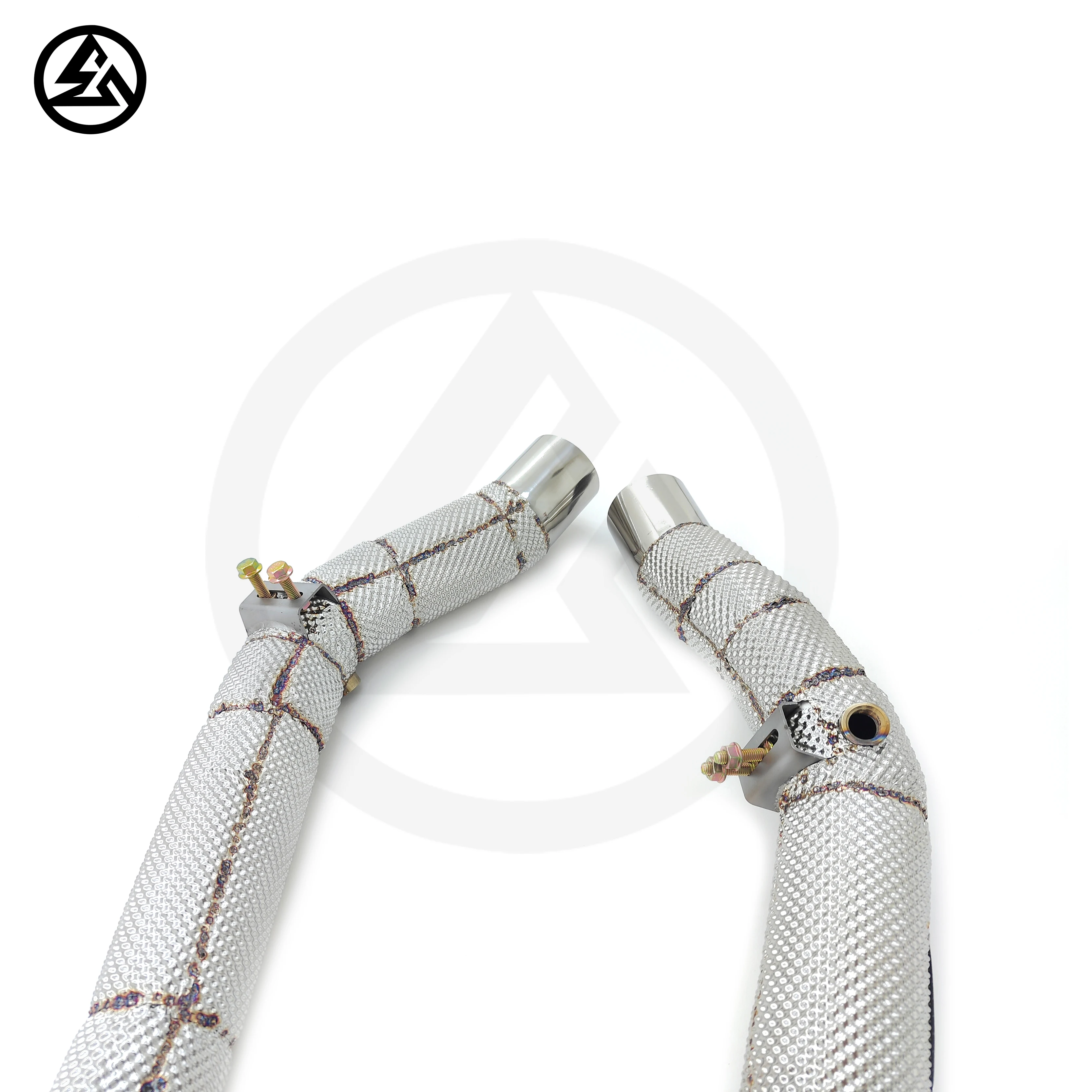 Racing Downpipe For Maserati For Ghibli For Levante For Quattroporte For SQ4 3.0T Downpipe Straight Pipe Heat Wrapped