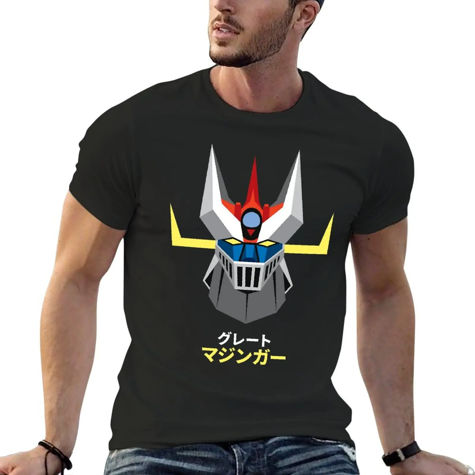 Mechas 02 Mazinger Z Steel Jeeg Robot Kotetsu Dark Great 8 Tees Graphic Vintage T-shirt Round Neck  Sports  Nerd Travel USA Size