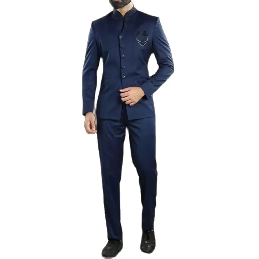 Trajes formales para hombre, conjunto de chaqueta y pantalones de 2 piezas, chaqueta ajustada con solapa y un solo pecho personalizada, chaqueta ajustada de lujo para fiesta de graduación y boda