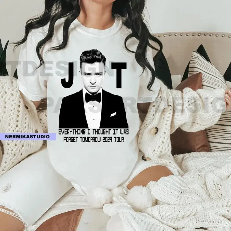 Justin timberlake t shirt albums JT Concert fan merch world tour forget tomorrow print