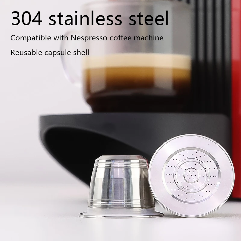 Nespresso Reusable Coffee Capsule Stainless Steel Refillable Filters Espresso Cup Fit for Inissia & Pixie Coffee Maker