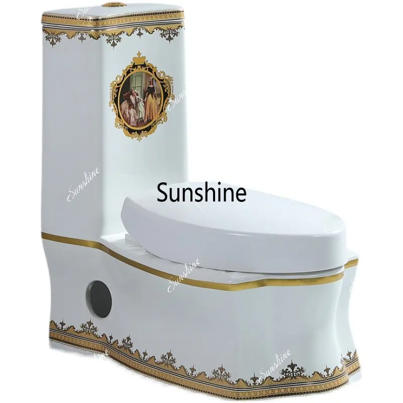 Ceramic squatting double-use color super swirl siphon one-piece toilet flush deodorant toilet