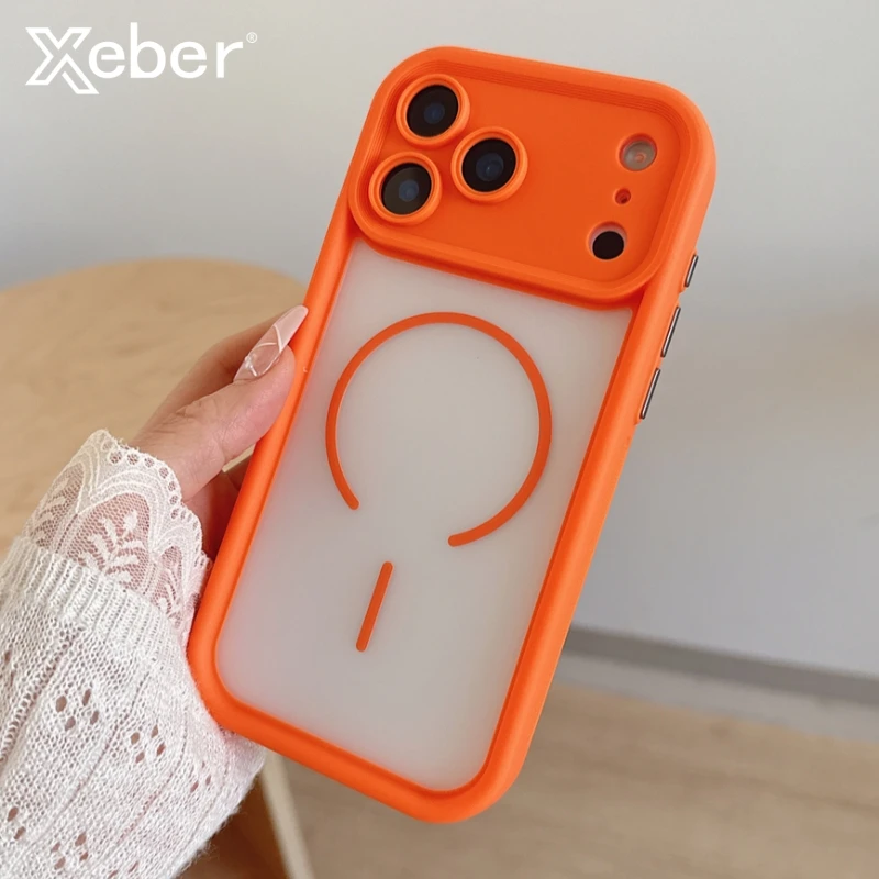 Luxus Matte Klar Für Magsafe Magnetische Telefon Fall Für iPhone 17 Air 16 15 14 13 12 11 Pro max Plus Wärmeableitung Rahmen Abdeckung