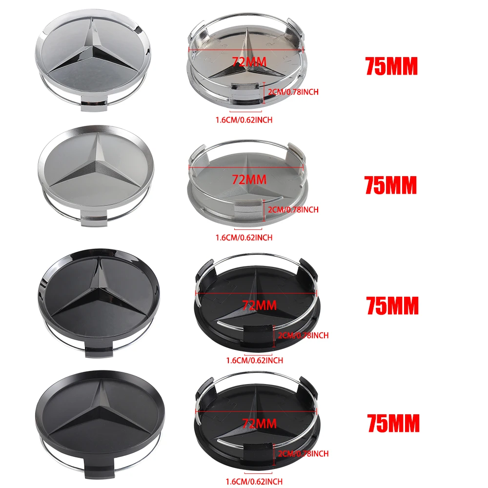 4Pcs Car Wheel Hub Caps Emblem Badge Sticker For Mercedes benz A C E S Class AMG CLA CLS GLK GLA W212 W213 W204 W205 W169 Fortwo