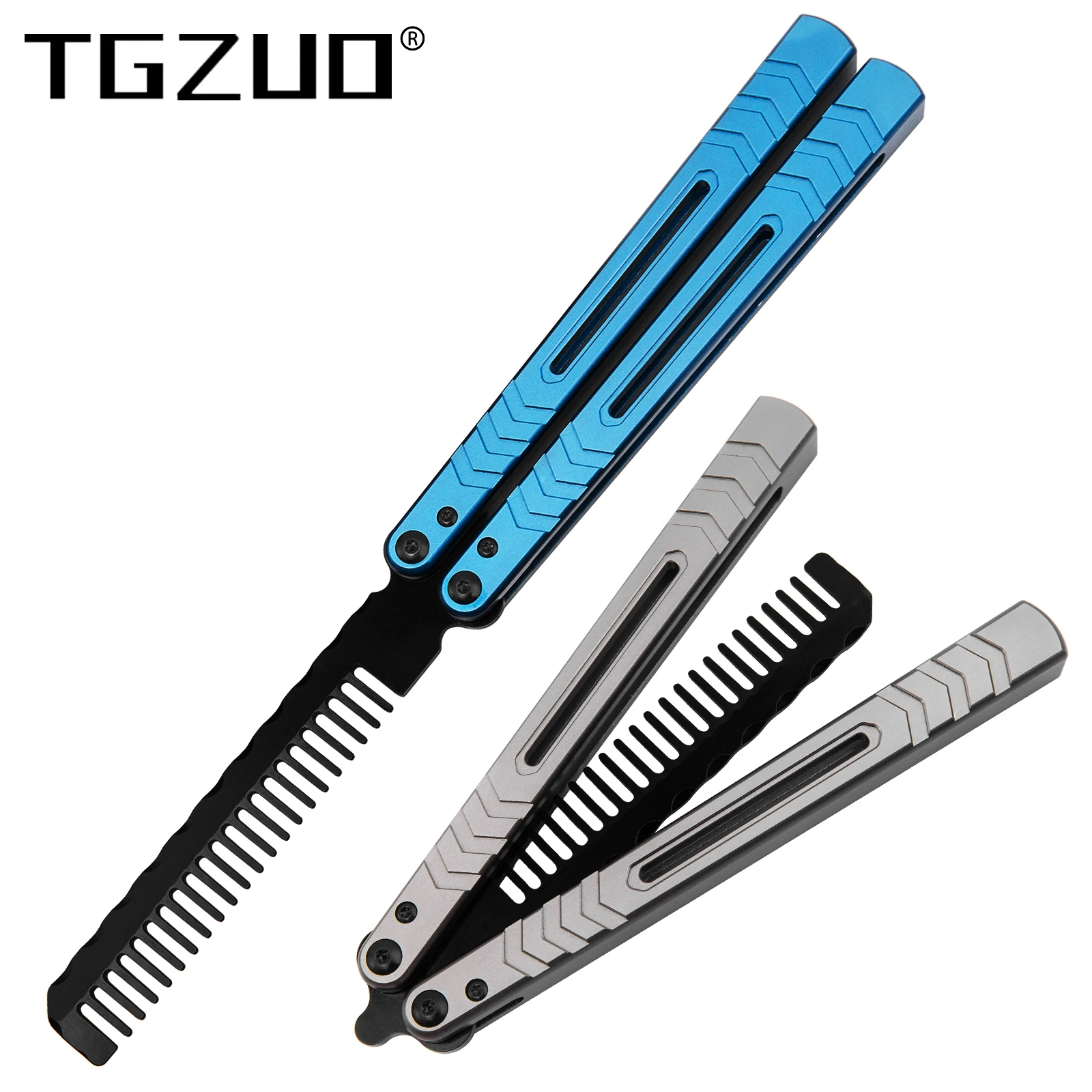 Butterfly Training Comb Bearing EDC Aluminum Handle Anti Static Outdoor Portable Multifunction Tools New