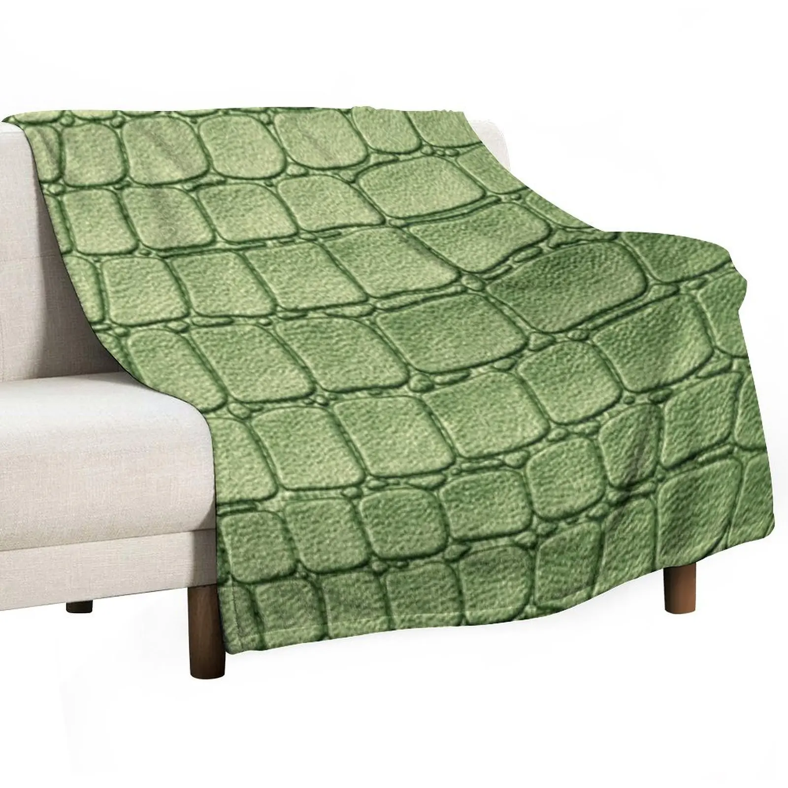 Green Crocodile Throw Blanket Picnic Polar Decoratives Blankets