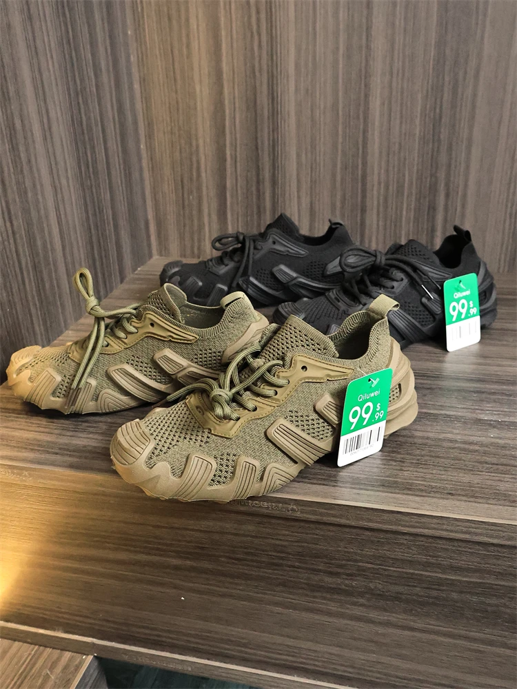 

Sli Men's Outdoor Sports Fly Knit Slip-On Casual oes Breathable Spring Summer Faionable round Toe Flat Heel Sneakers