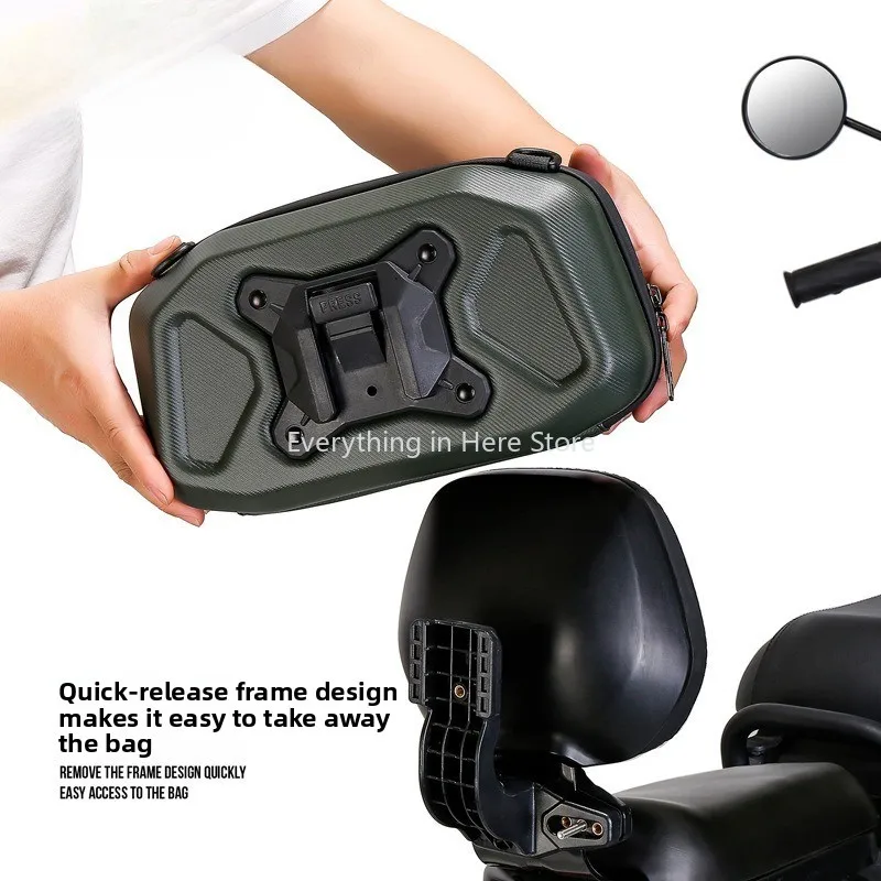 For WILD MAN Electric Bicycle Rear Seat Bag 4L EVA Hard Shell Electric Scooter MTB Road Bike Shoulder Bag Back Seat Bag