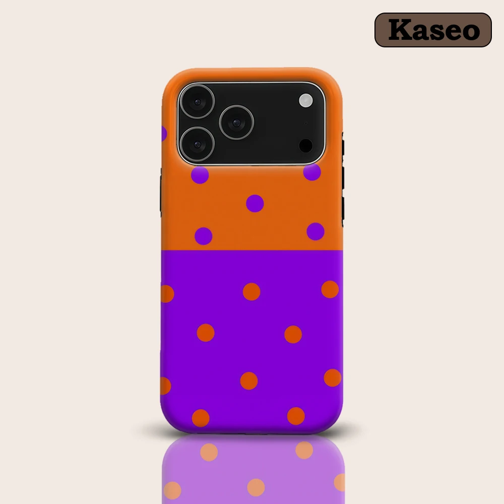 Bold Orange & Purple Polka Dot for Magnetic Phone Case for IPhone 17 16 15 14 13 Pro Max Plus Single Double-layer Tough Case