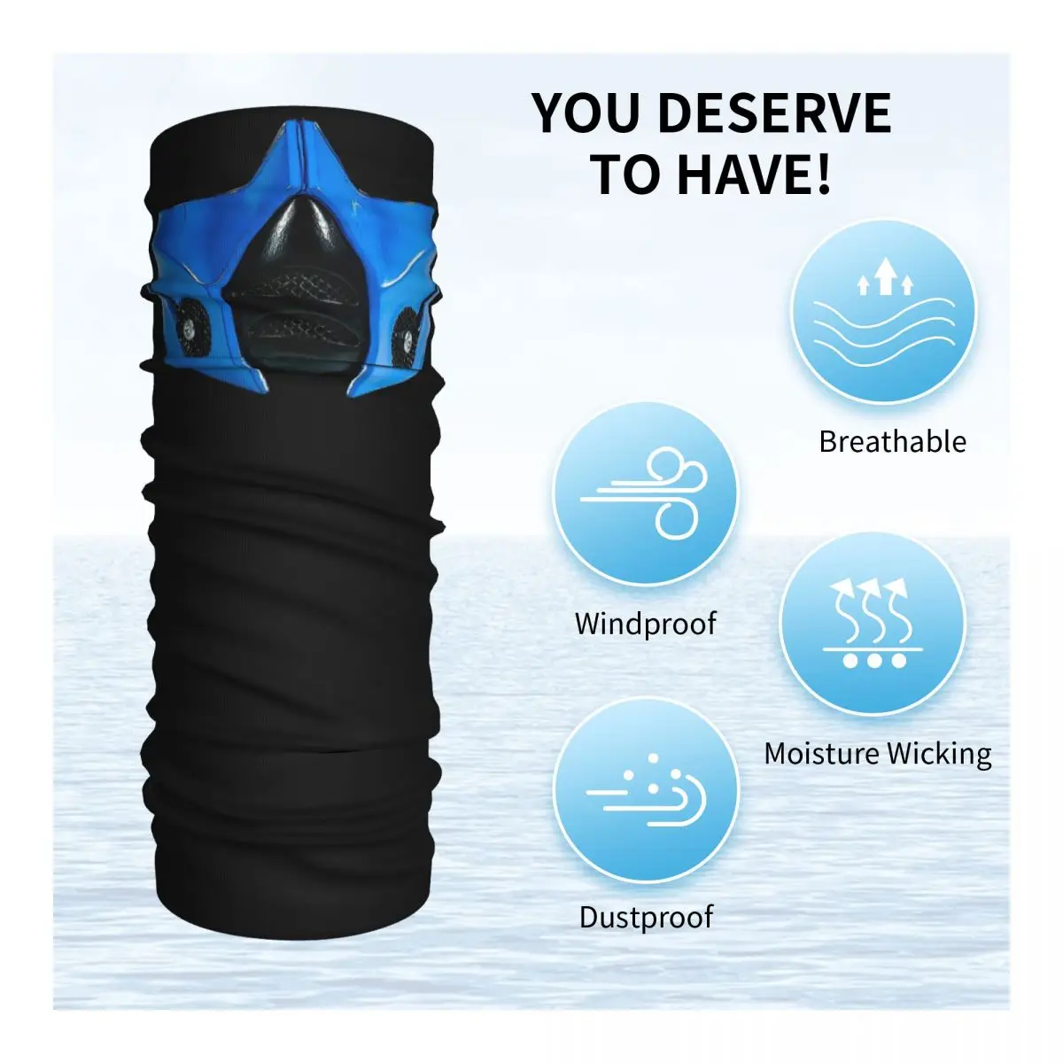 Sub Zero หน้ากากนักรบผ้าพันคอคอ Gaiter พิมพ์ผ้าพันคอ WARM FaceMask ขี่สําหรับผู้ชายผู้หญิงผู้ใหญ่ Windproof