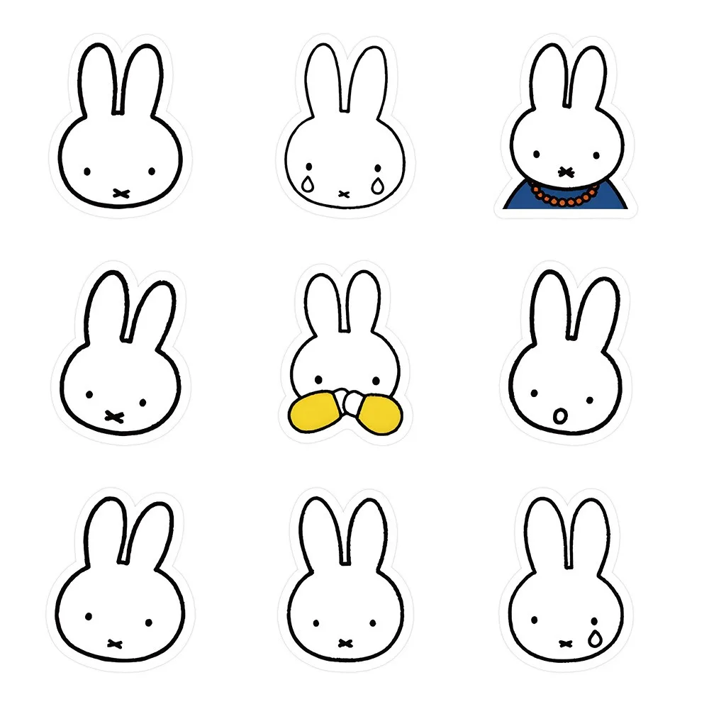 63 pçs bonito miffy adesivos dos desenhos animados kawaii coelho decoração adesivos à prova dwaterproof água caso de telefone ipad notebook bagagem adesivos brinquedos