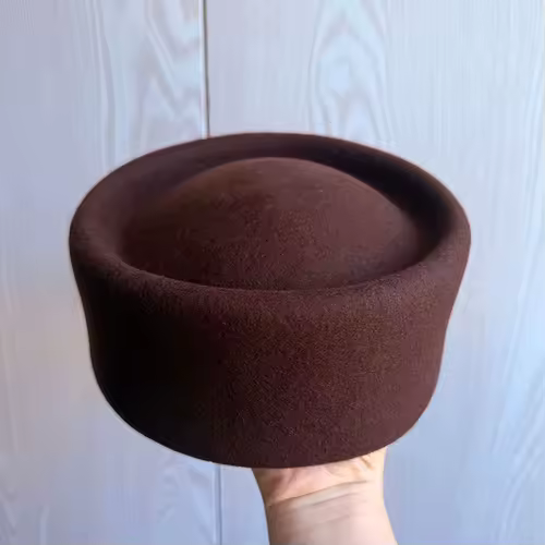 Retro Flight Attendant Ball Hat Women's 100% Wool Felt Beret Party Charming Hat Wedding Cocktail Party Medicine Box Hat - Image 13