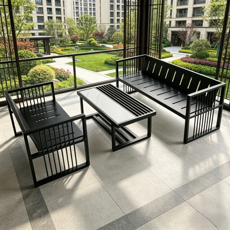 sofa combination, simple table and chair set, household waterproof and sunscreen
