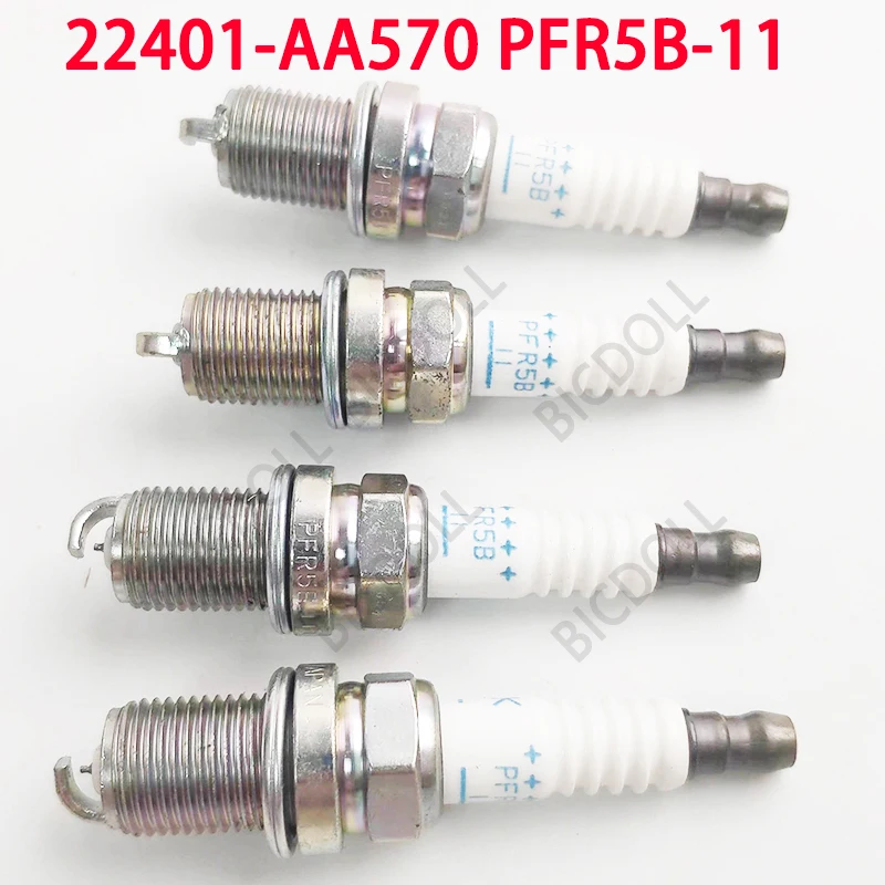 4/6Pcs Iridium Spark Plug 22401-AA570 PFR5B-11 For HYUNDAI SONATA INFINITI G20 Q45 SUBARU FORESTER LEGACY IV OUTBACK 22401AA570