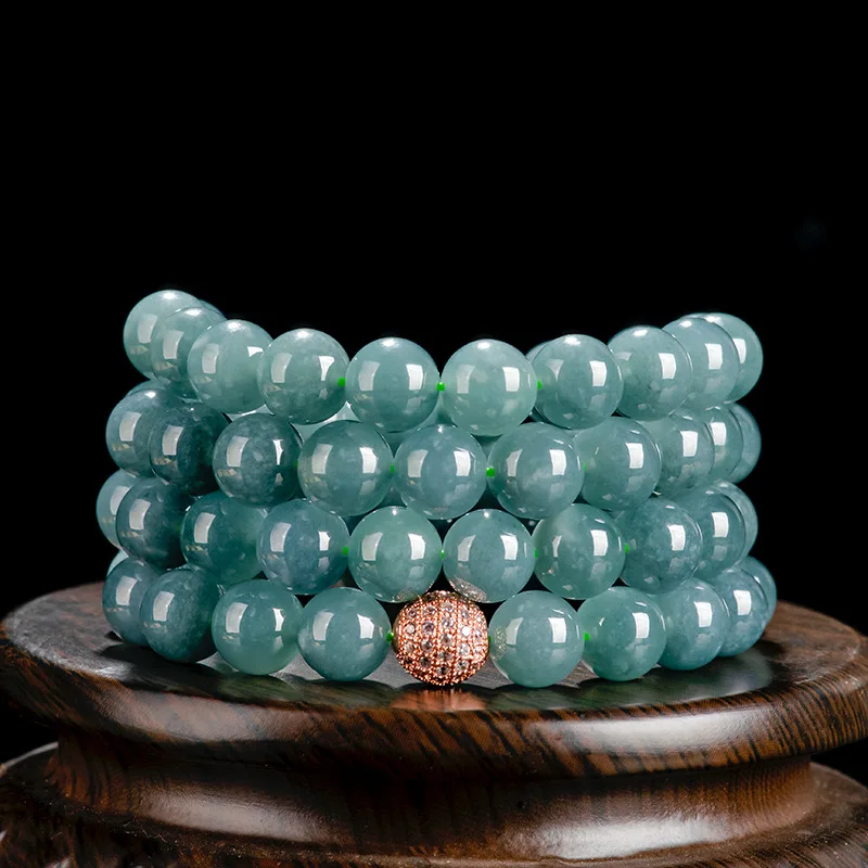 Natural Myanmar Jadeite Bracelet Jade Bangle Men Women Fine Jewelry Genuine Grade A Burma Blue Water Jade Multilayer Bracelets