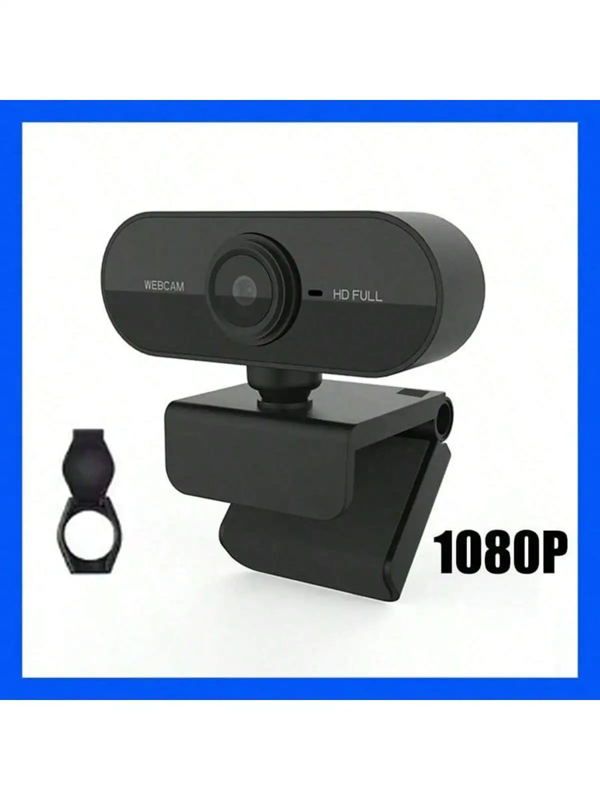 قطعة واحدة من كاميرا الكمبيوتر مع ميكروفون مدمج، غطاء الخصوصية، كاميرا كمبيوتر عالية الدقة 1080 بكسل للكمبيوتر الشخصي، واجهة USB للمكالمات الصوتية