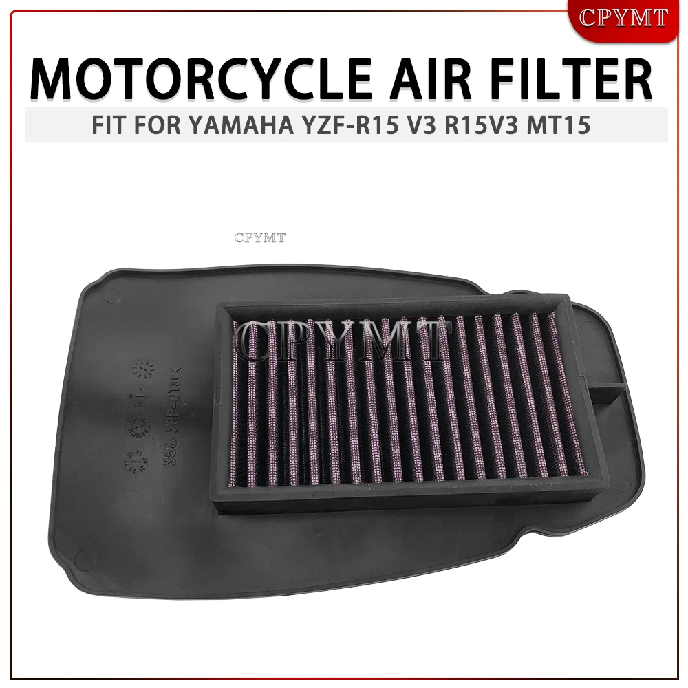 

Motorcycle Air Filter Intake Cleaner fit For Yamaha YZF-R15 V3 R15V3 MT15 MT-15 2017 2018 2019 2020 2021 Parts