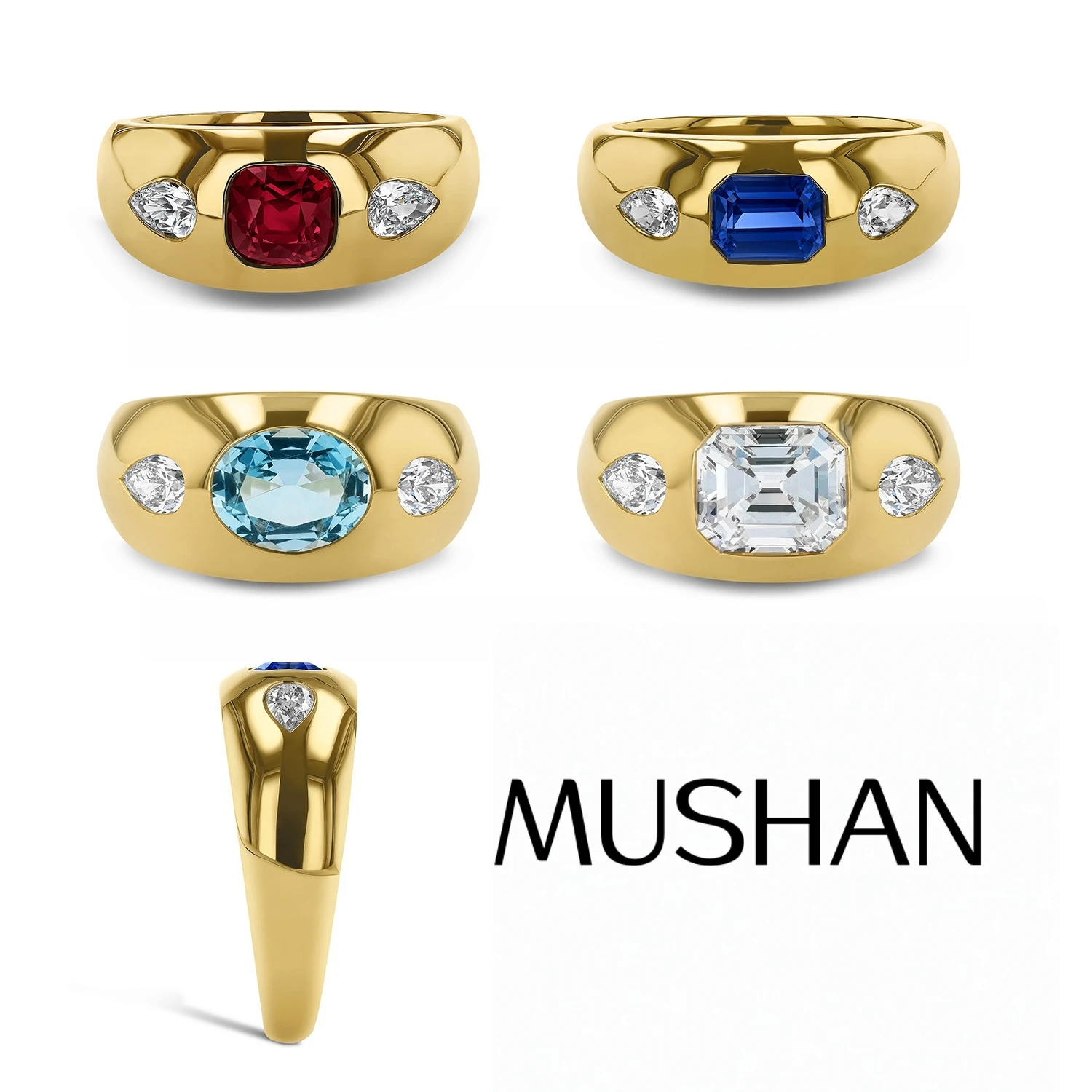 

Ювелирные изделия MUSHAN: Роскошные кольца из стерлингового серебра S925 с выращенными в лаборатории рубинами, сапфирами и муассанитами, запатентованные MST, с покрытием 18KGP
