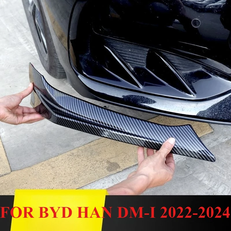 

Боковая защита переднего бампера, наклейка, накладки, угловая полоса переднего бампера из АБС-пластика для BYD HAN DM-I 2022-2024, внешний аксессуар