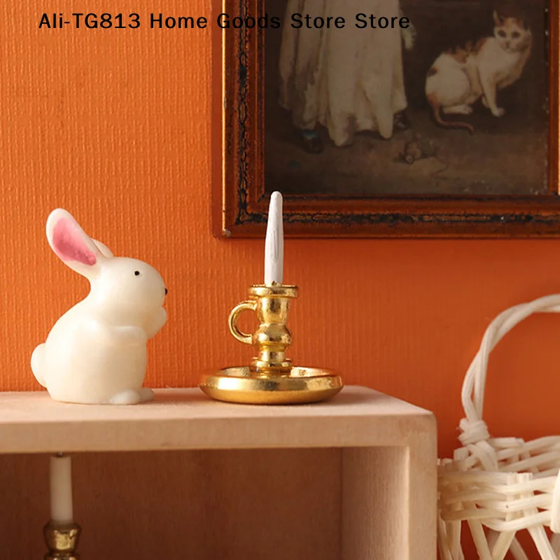 

[TG813]1:12 Dollhouse Miniature Candle Holder Candlesticks Model Home Decor Kids Pretend Play Toy Doll House Accessories