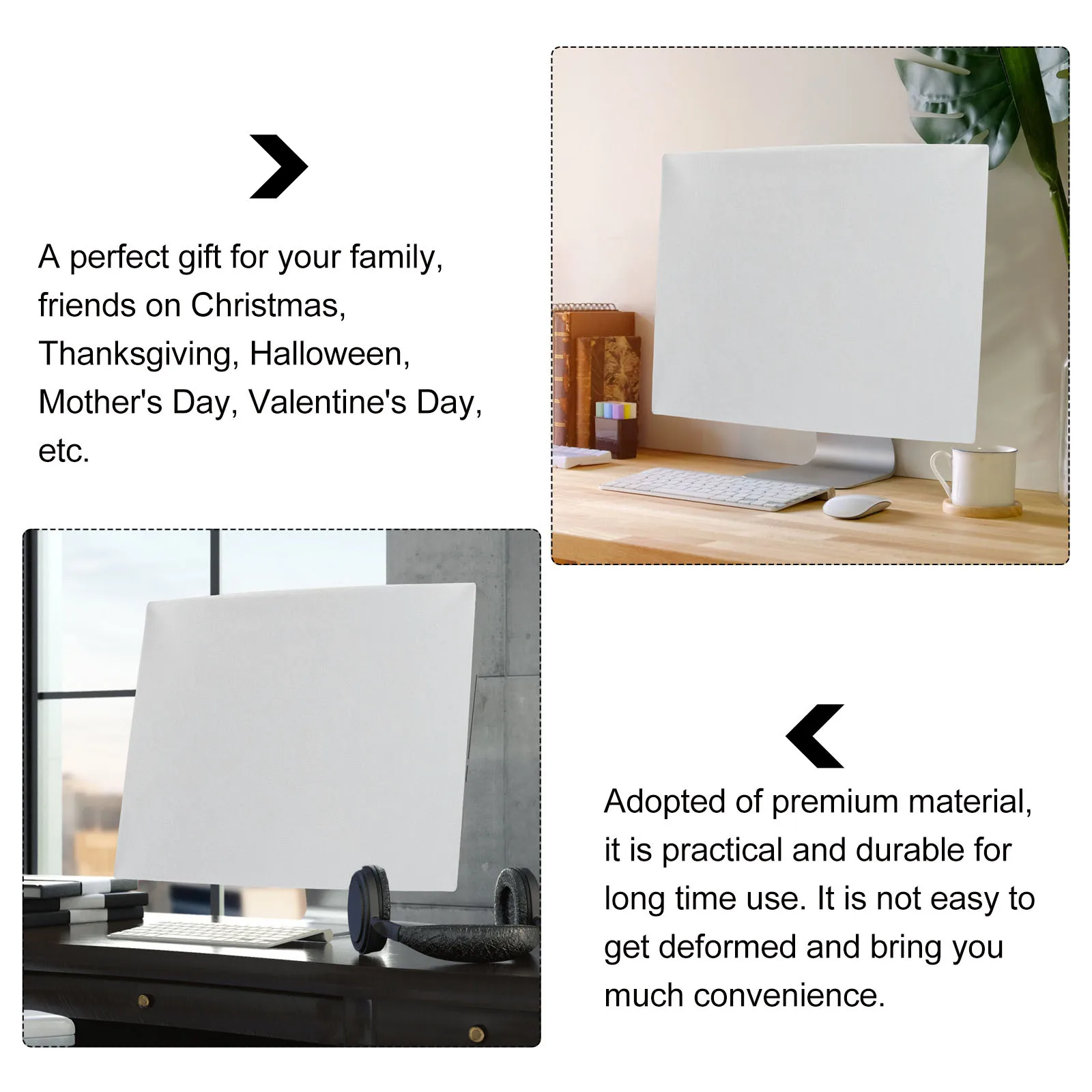 غطاء غبار لشاشة شاشة الكمبيوتر، غطاء مرن قابل للتمدد لغطاء حماية شاشة المكتب المنزلي مقاس 21 بوصة