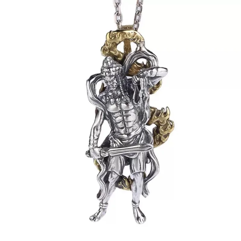 Vintage Accessories Acalanatha Pendant Men's Necklace Flame Arhat Maitreya Men's Power Style Personalized Necklace Pendant