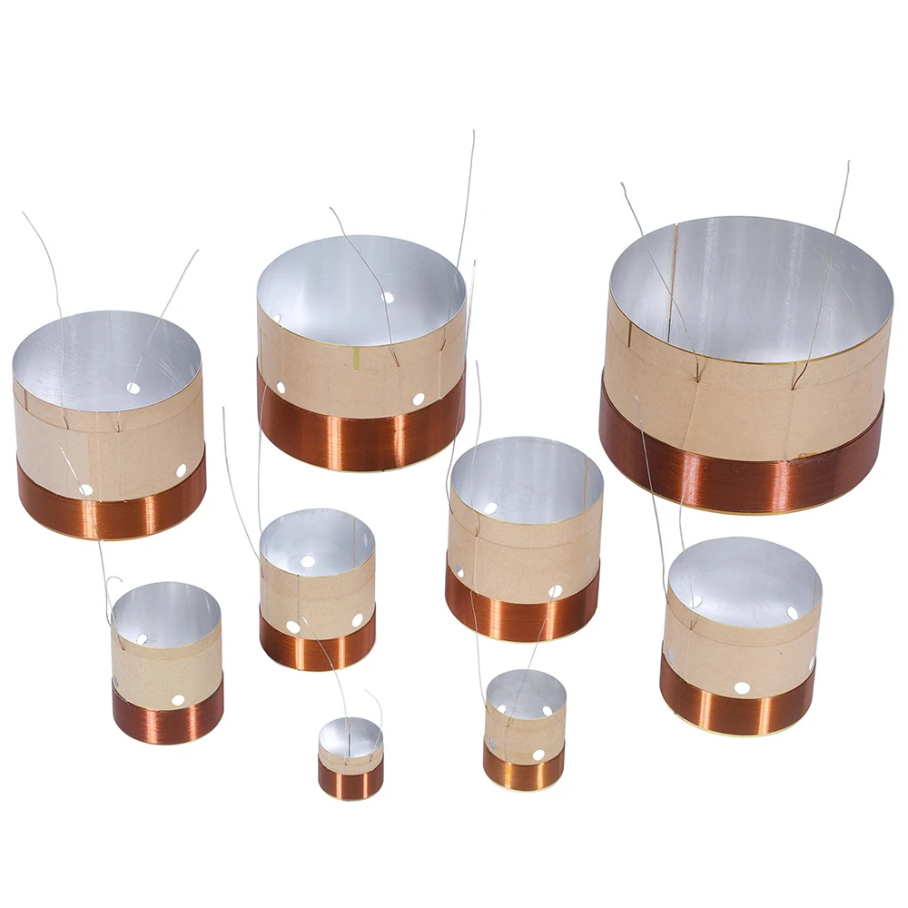 2pcs 20.5/25.5/35.5/38.5/49.5/51.5/65.5/75.5mm Core Bass Voice Coil ASV White Aluminium Woofer Sound Drive Speaker Repair Parts