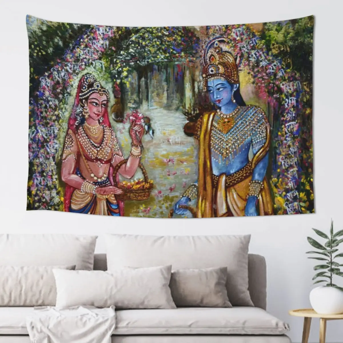 

Sita Ram Tapestry Korean Room Decor Wall Art Mushroom Tapestry