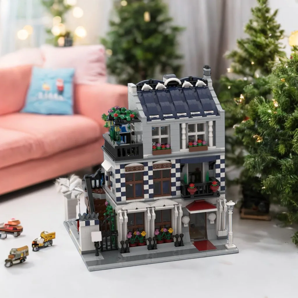 

2018 шт. MOC дегустация вина 10243 альтернатива с выдвижной террасой DIY модель строительные блоки игрушки на день рождения подарок