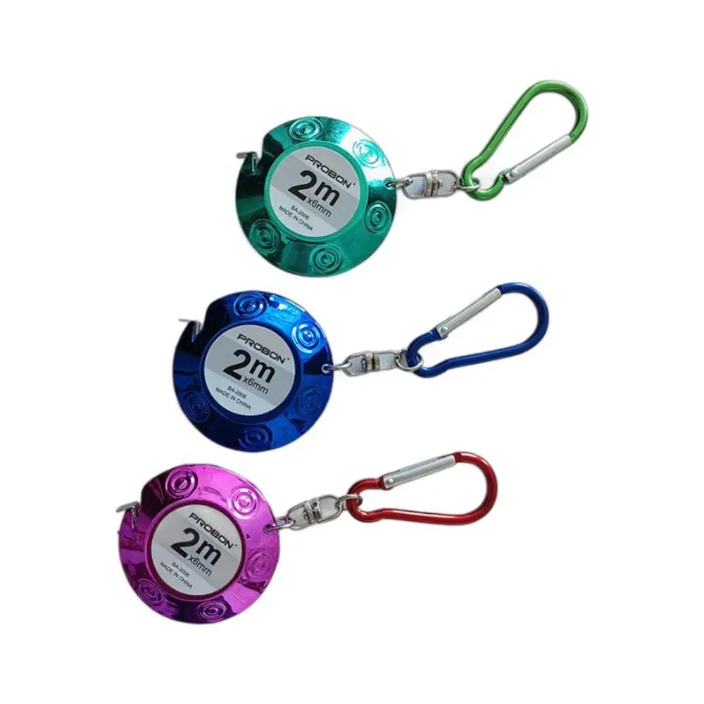 Hot 1pc 2m/6.56ft Easy Retractable Ruler Tape Measure Mini Portable Pull Ruler Keychain 4 Colors