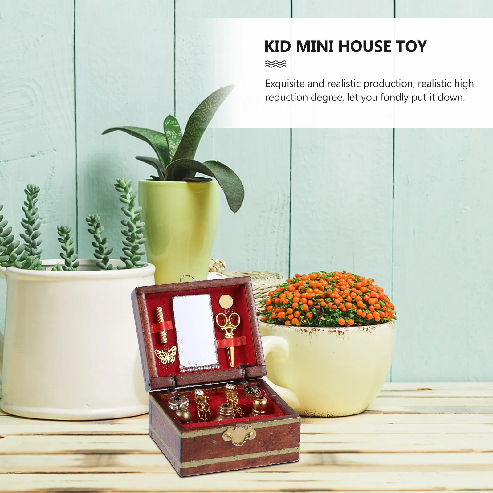 

1Pcs Mini Jewelry Box Decorative Makeup Storage Case Retro Style Mini House Decor for Girls DIY Accessories Charm