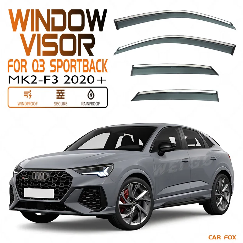 

Комплект из 4 шт. дефлекторов окон для AUDI Q3 Sportback 2011-2020+: защита от дождя и солнца, аксессуары для авто