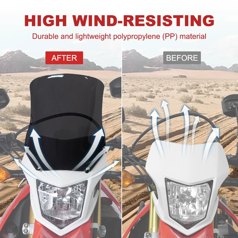 Motorcycle Front Windscreen Universal Fit For Yamaha WR125R/X