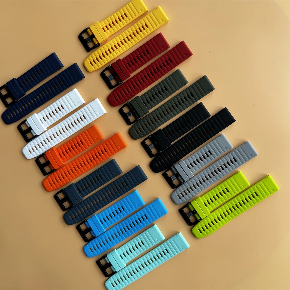 QuickFit 22mm 26mm Silicone Watch Band For Garmin Fenix 6 6X Pro 7X 7 8 E 5X 5 Plus Epix Gen 2 Forerunner 955 965 Tactix 8 Strap
