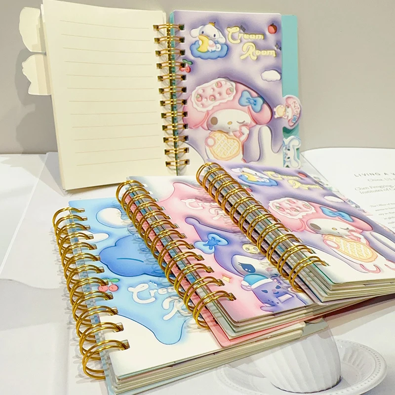 1Pc Random Sanrio Anime Notebook Hello Kitty Kuromi Student Coil Book Daily Weekly Agenda Planner Notepad Office School Supplies