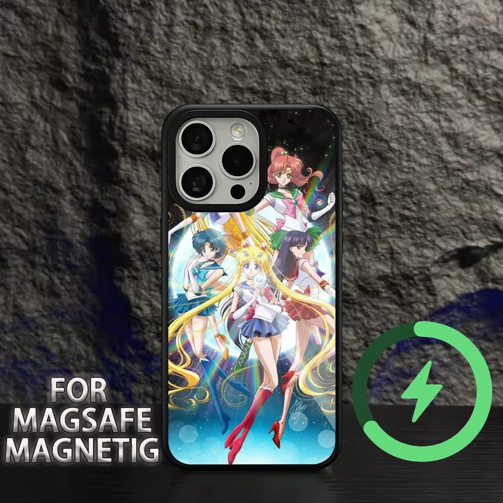 Bilibili Anime Sailors Moons  Phone Case For iPhone 15 14 13 12 11 Pro Max Plus Magsafe Magnetic Wireless Charging Cover