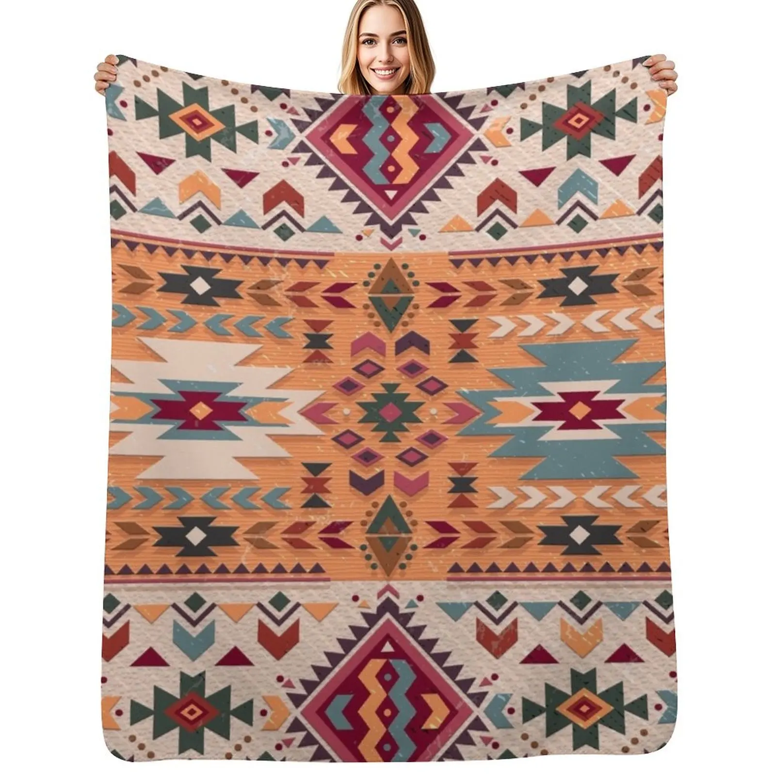 

Navajo Design Throw Blanket Year Round Soft Comfortable Blanket for Home