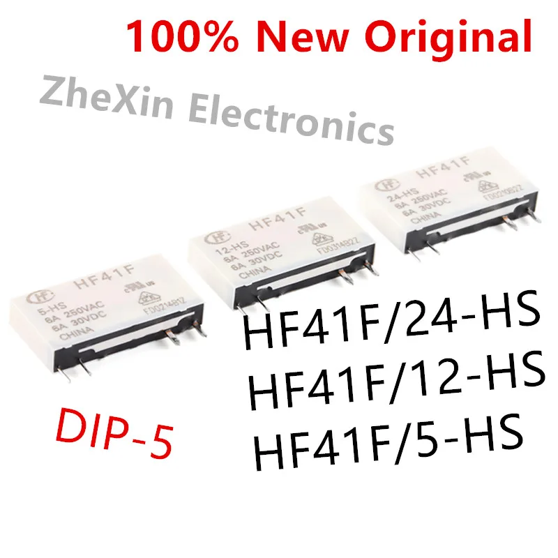 10PCS/Lot   HF41F/24-HS 、HF41F/12-HS 、HF41F/5-HS   DIP-4   New Original Power Relay   HF41F-24-HS 、HF41F-12-HS 、HF41F-5-HS