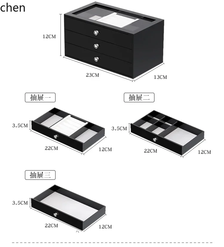 y9.3- jewelry box exquisite stud earrings necklace jewelry storage box new