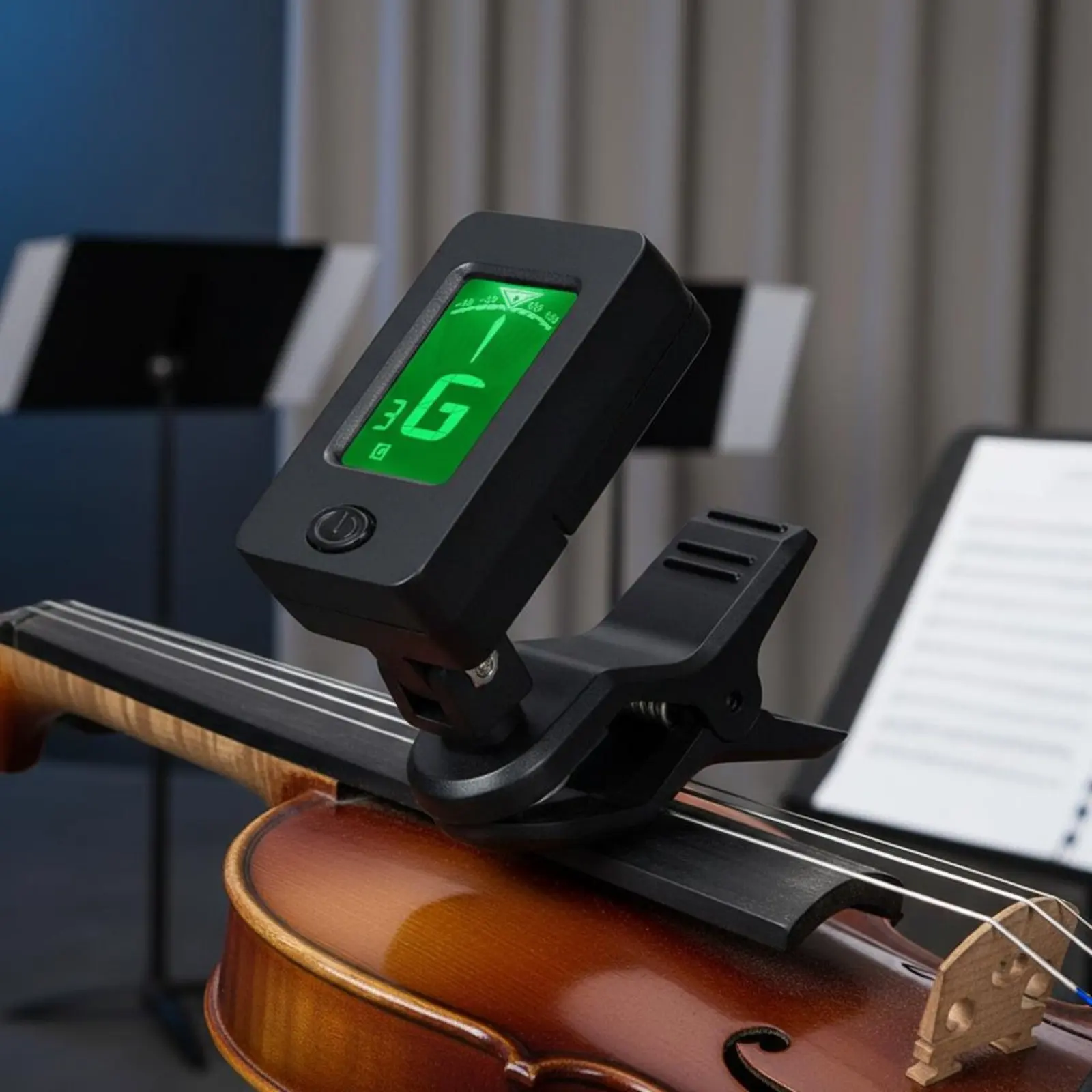 Chromatic Instrument Tuner Multi-Function Guitar Headstock Tuner Tuning Device 360° Rotatable Sleek Design for Beginners