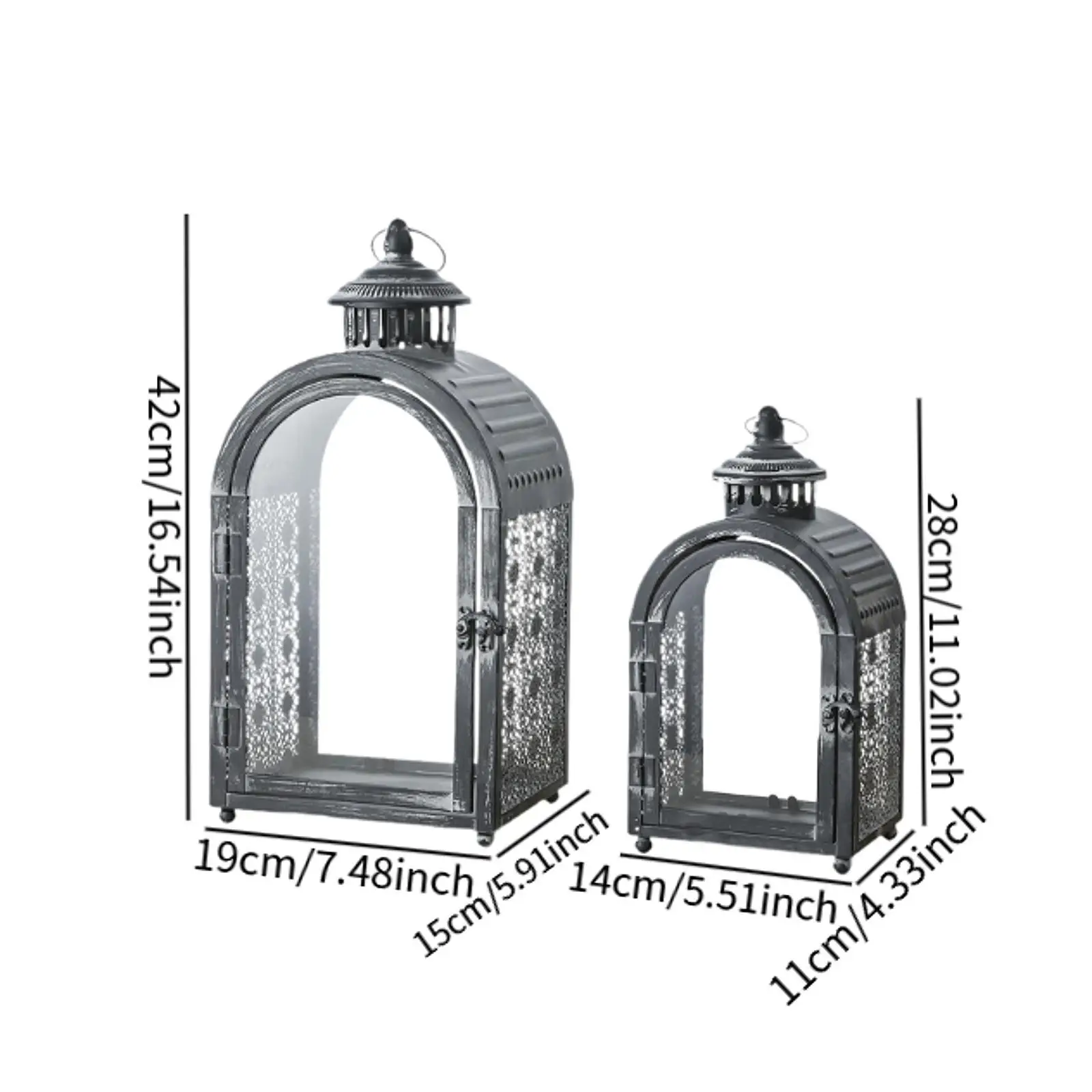 2 Pieces Candle Lantern Retro Design Candle Holders DIY Crafting Candlestick Stand for Events Wedding Tabletop