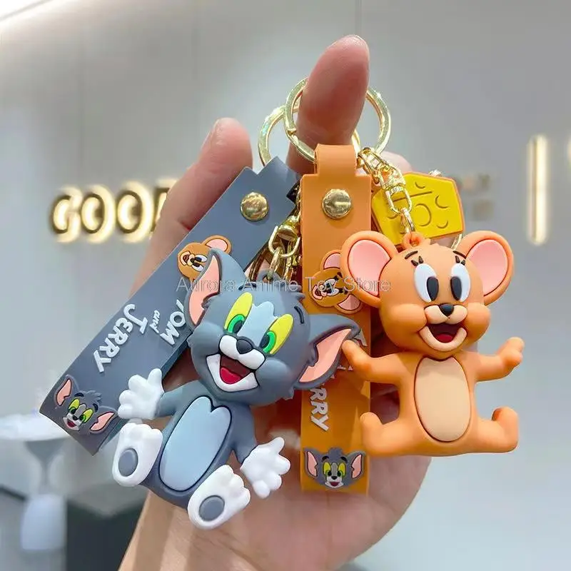 Anime Disney brelok kawaii Tom i Jerry postać lalka z PVC torba na klucze akcesoria zabawki dla dzieci prezenty urodzinowe