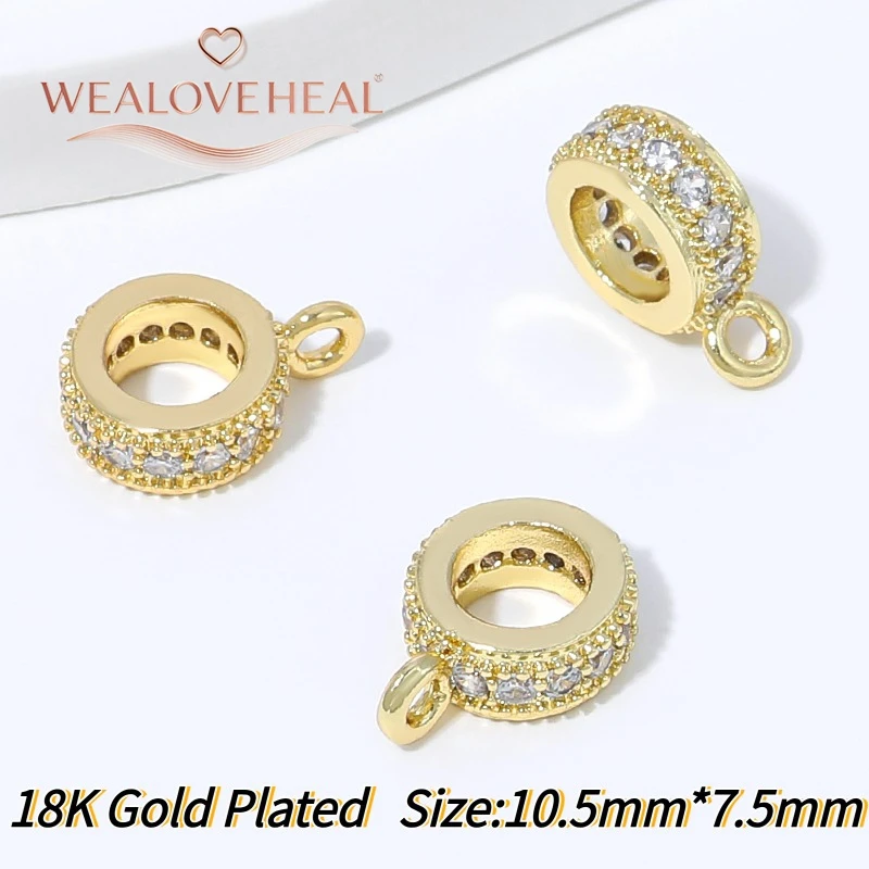 18K vergoldeter Messing-Micro-Pave-Zirkon-Rundverbinder für DIY-Perlenkettenanhänger, Schmuckherstellungszubehör – Detail 21