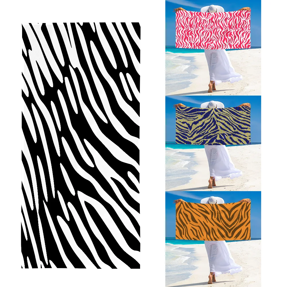 Striped Tiger Pattern Towel Ultra Soft Absorbant Quickdry Large Beach Towels Personalized Gym Sport Bath Towels