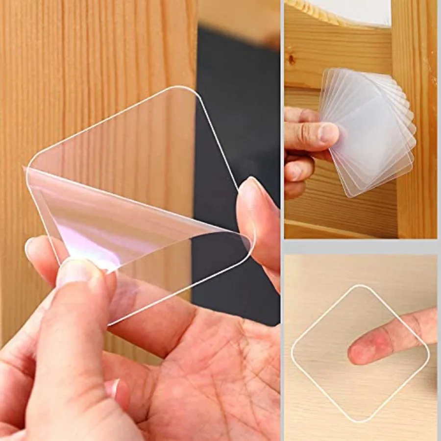 

10PCS Large Double Sided Adhesive Pads for Mounting, 2.36in Two Sided Precut Squares Tape, Sticky Tack Double Sided Tape for Wa